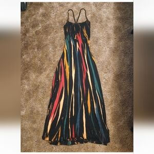 Hippie Tie Dye Striped Maxi Dress